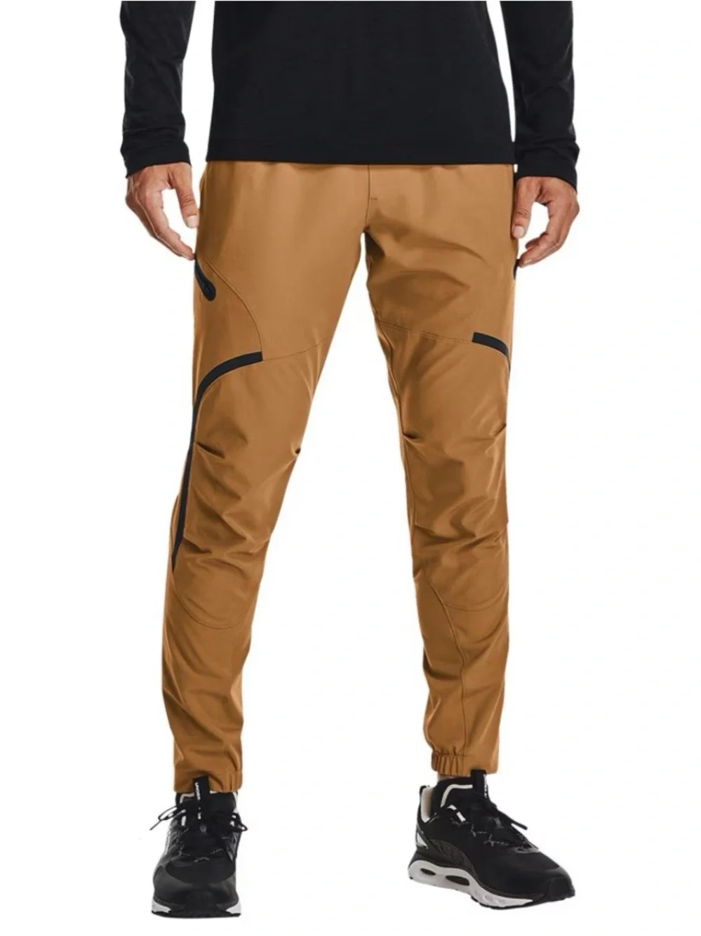 Under Armour Men's Brown Tech Jogger Pants with Black Accents